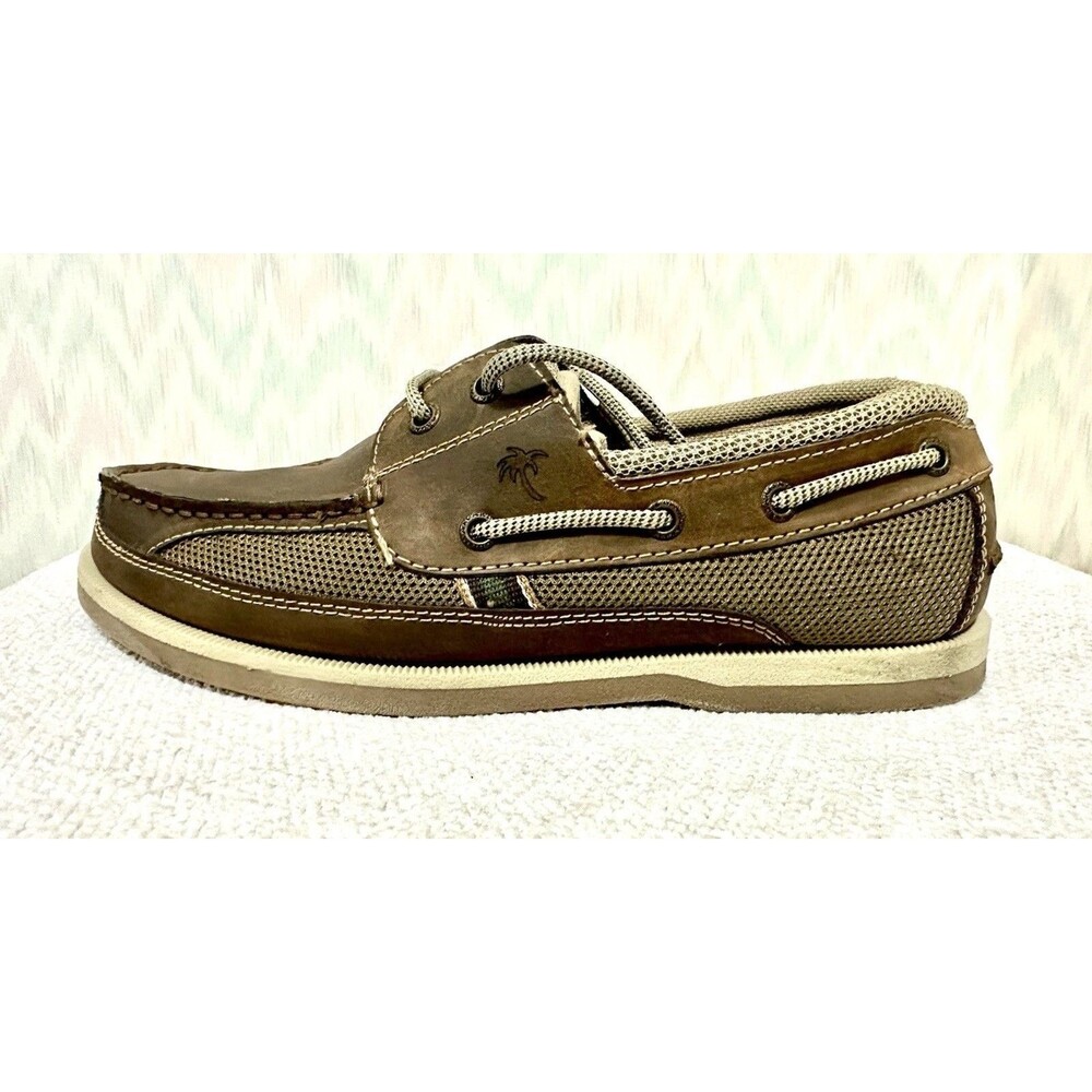 Margaritaville Men's Anchor Lace Boat Shoe Brown Size 10 MG1301E